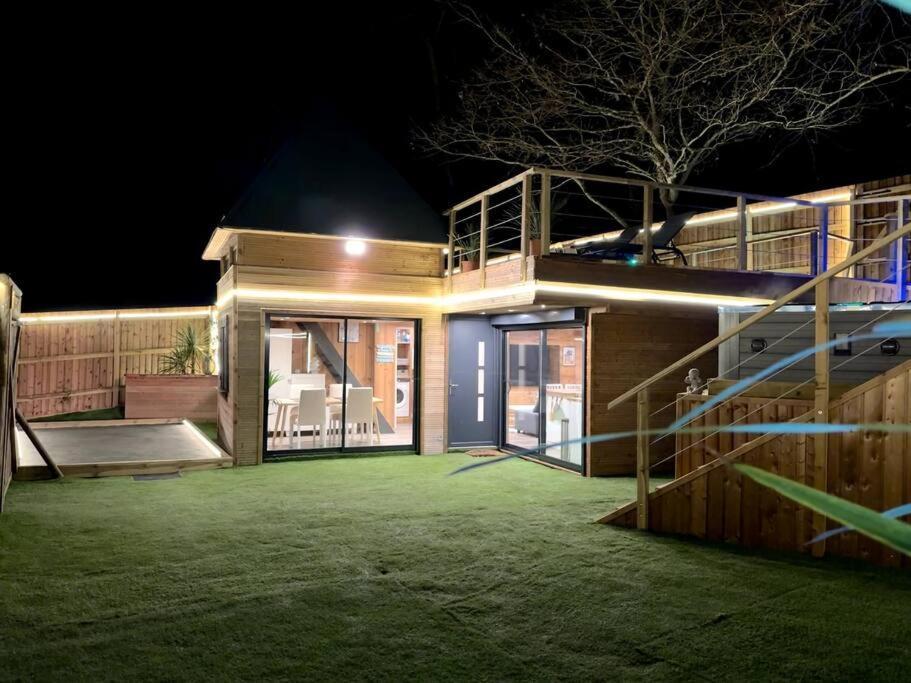 Chalet Et Jaccuzy Sur La Plage Biscarrosse Exterior foto